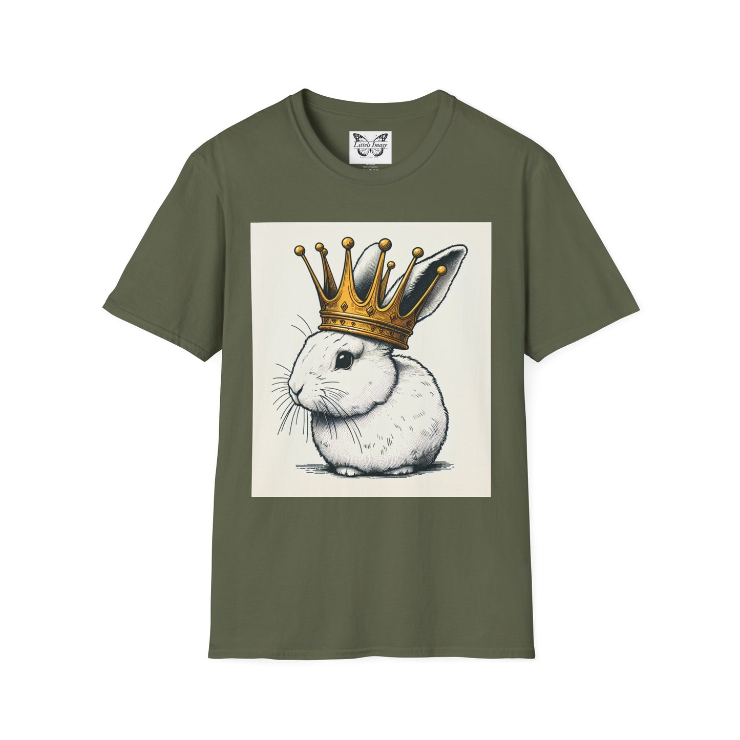 Royal Bunny T-Shirt, Cute Rabbit Tee, Funny Animal Shirt, Perfect for Spring, Easter Gift, Unisex Softstyle Top
