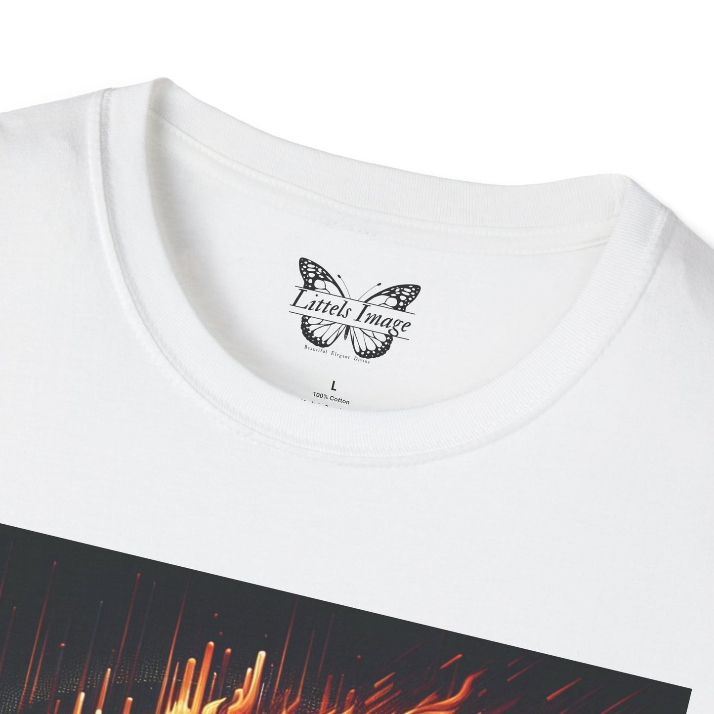 Fiery Lion Graphic Tee, Unisex Softstyle T-Shirt, Wildlife Shirt, Animal Lover Gift, Casual Wear, Graphic T-Shirt
