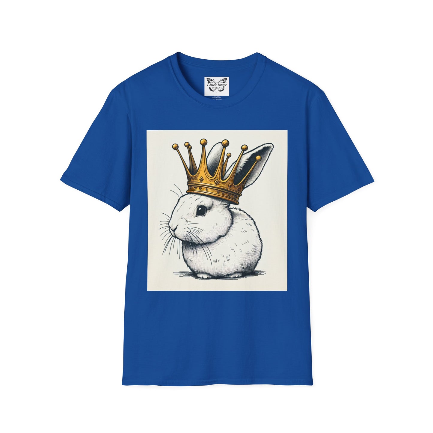 Royal Bunny T-Shirt, Cute Rabbit Tee, Funny Animal Shirt, Perfect for Spring, Easter Gift, Unisex Softstyle Top