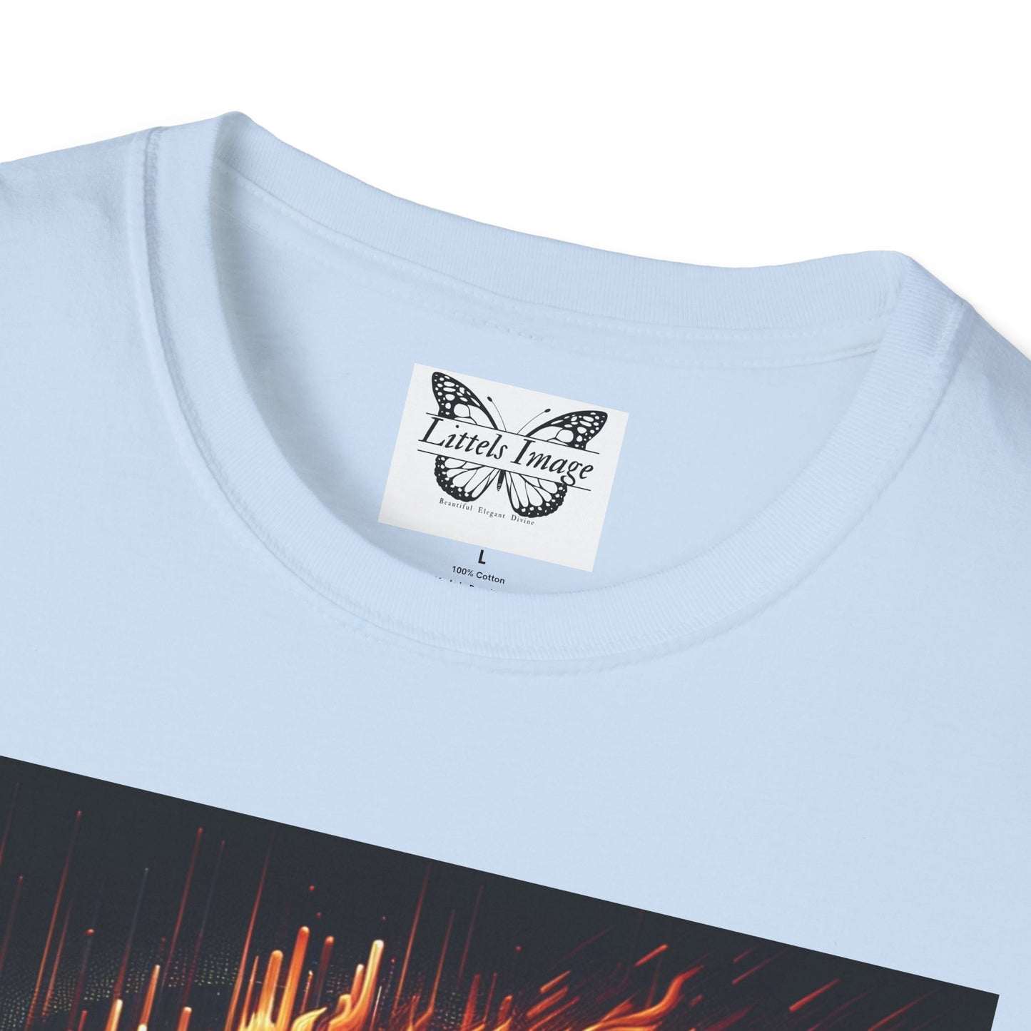 Fiery Lion Graphic Tee, Unisex Softstyle T-Shirt, Wildlife Shirt, Animal Lover Gift, Casual Wear, Graphic T-Shirt