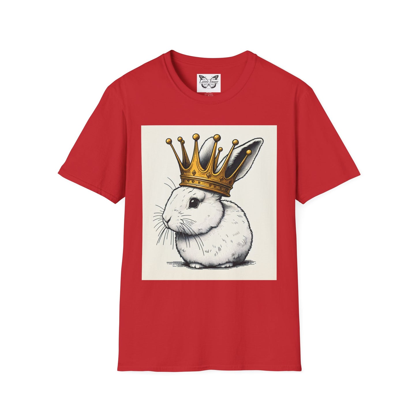 Royal Bunny T-Shirt, Cute Rabbit Tee, Funny Animal Shirt, Perfect for Spring, Easter Gift, Unisex Softstyle Top