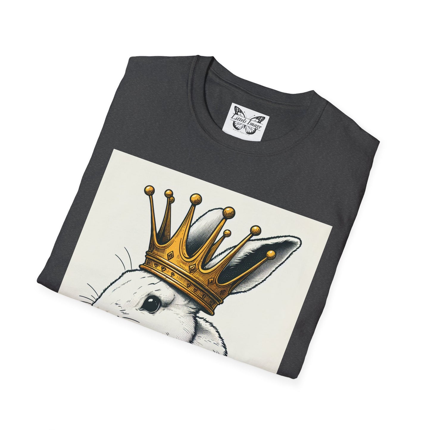 Royal Bunny T-Shirt, Cute Rabbit Tee, Funny Animal Shirt, Perfect for Spring, Easter Gift, Unisex Softstyle Top