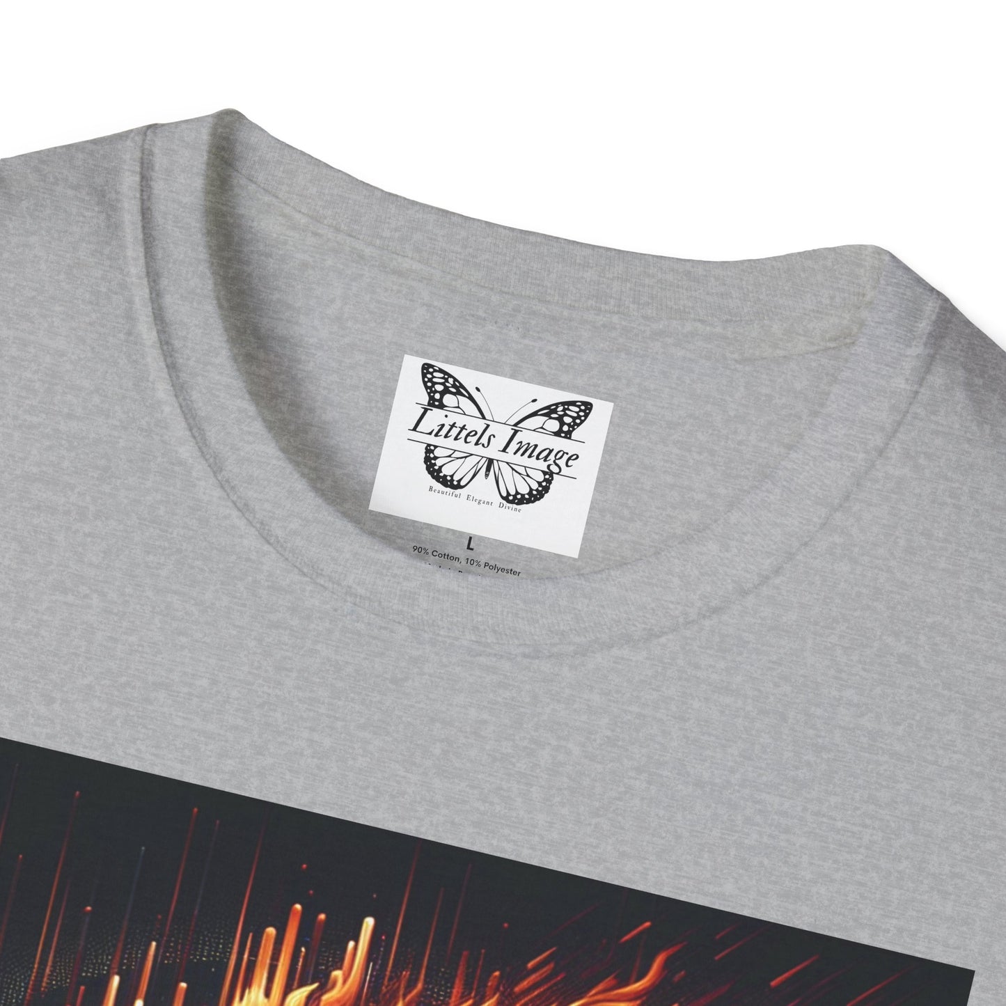 Fiery Lion Graphic Tee, Unisex Softstyle T-Shirt, Wildlife Shirt, Animal Lover Gift, Casual Wear, Graphic T-Shirt