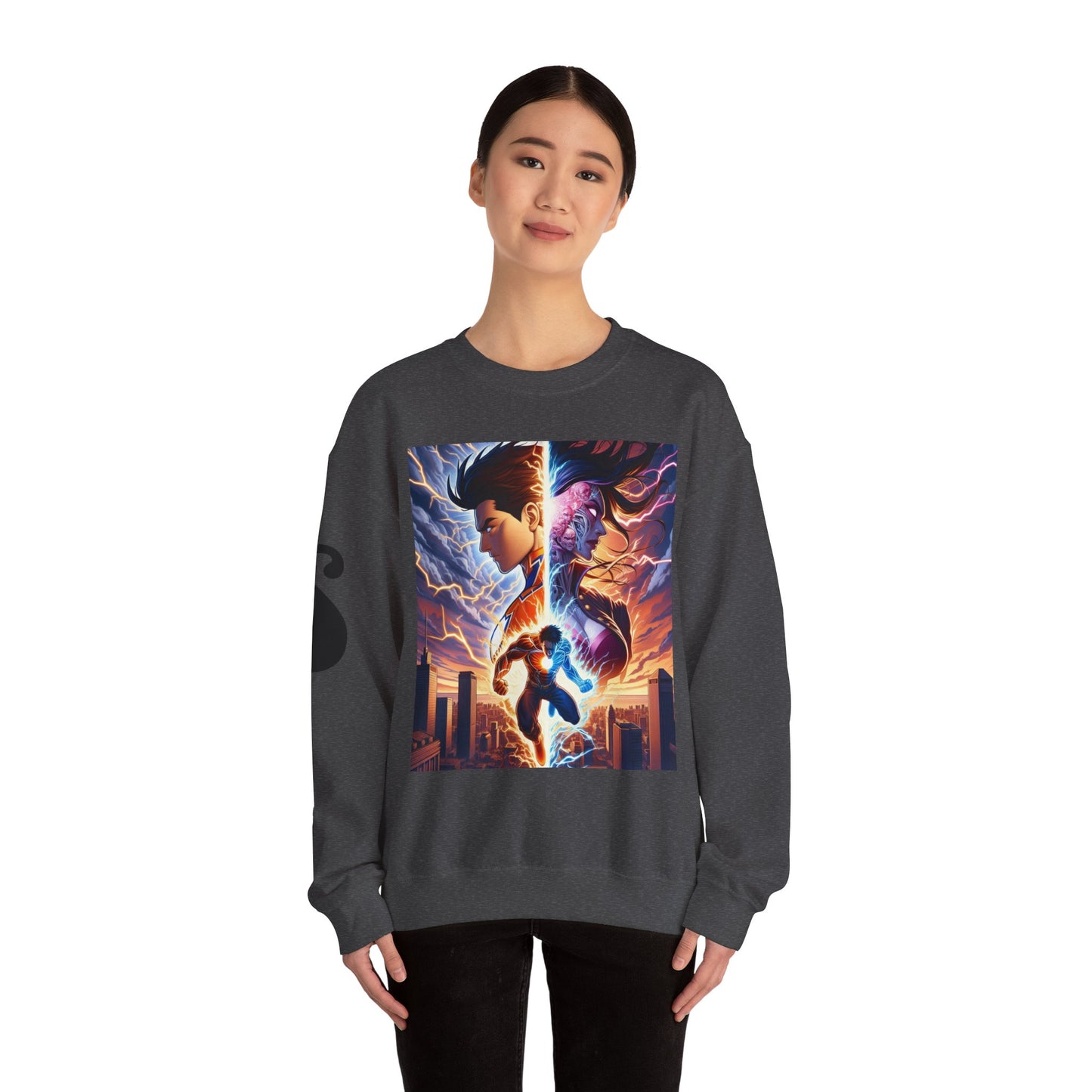 Epic Heroic Battle Unisex Sweatshirt | Cozy Crewneck for Nerds, Gifts for Fans, Stylish Casual Wear, Perfect for Conventions