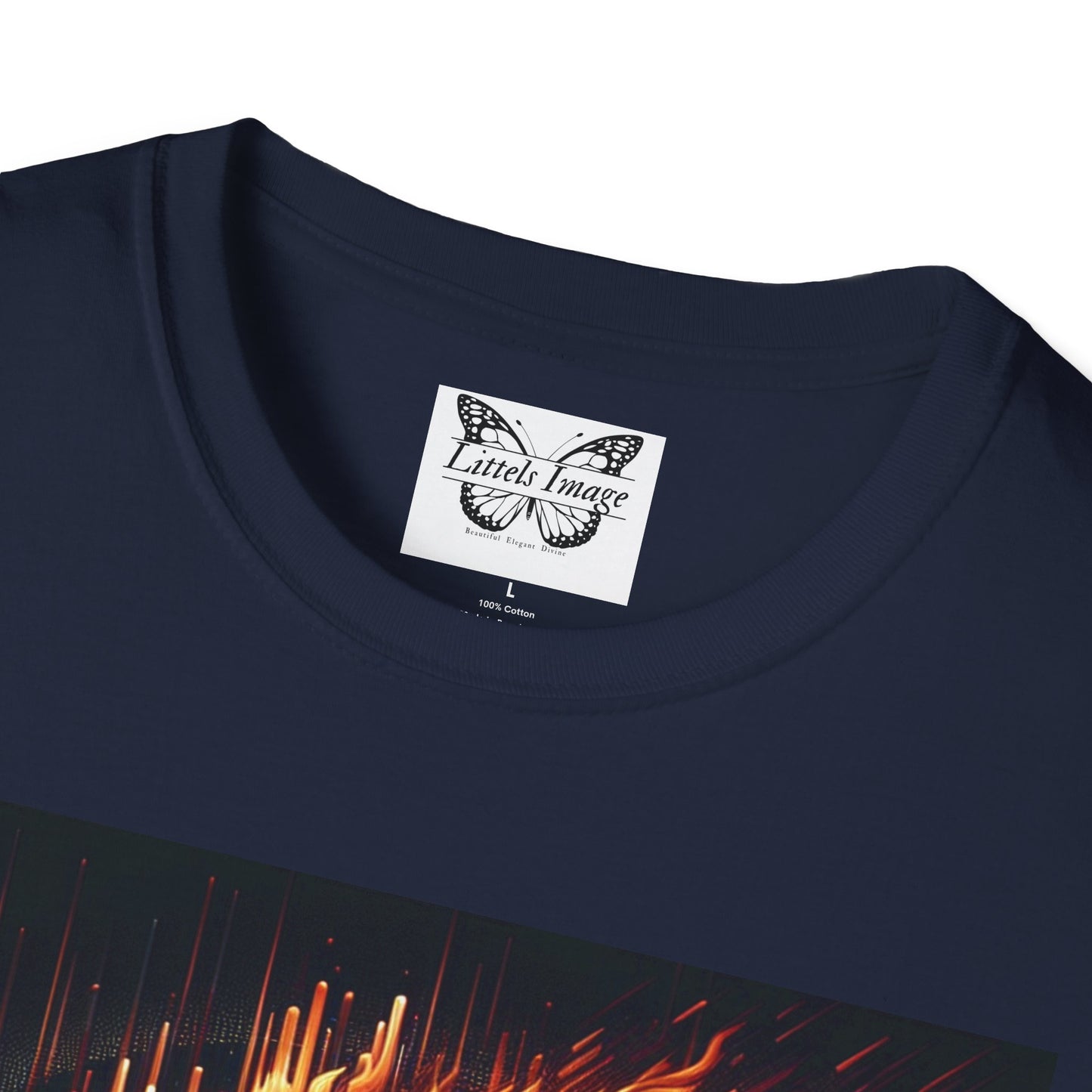 Fiery Lion Graphic Tee, Unisex Softstyle T-Shirt, Wildlife Shirt, Animal Lover Gift, Casual Wear, Graphic T-Shirt