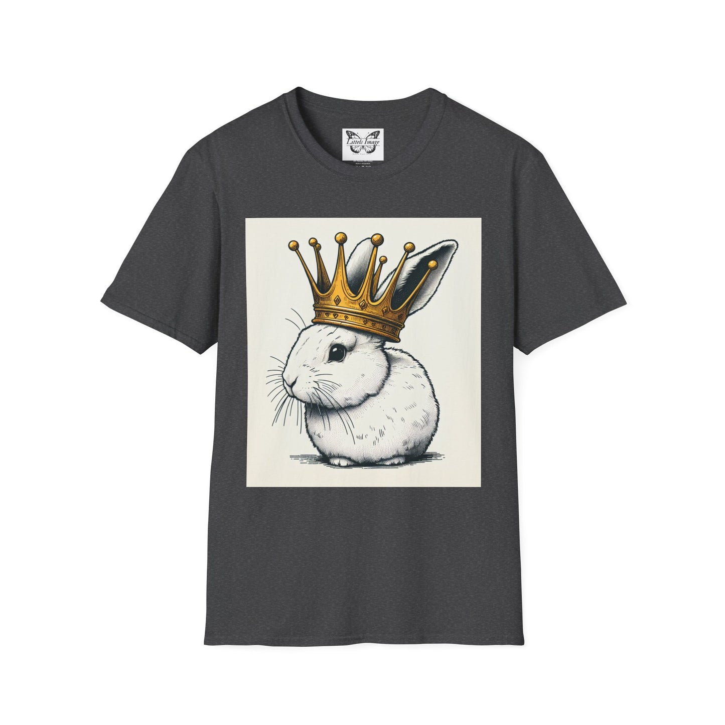 Royal Bunny T-Shirt, Cute Rabbit Tee, Funny Animal Shirt, Perfect for Spring, Easter Gift, Unisex Softstyle Top