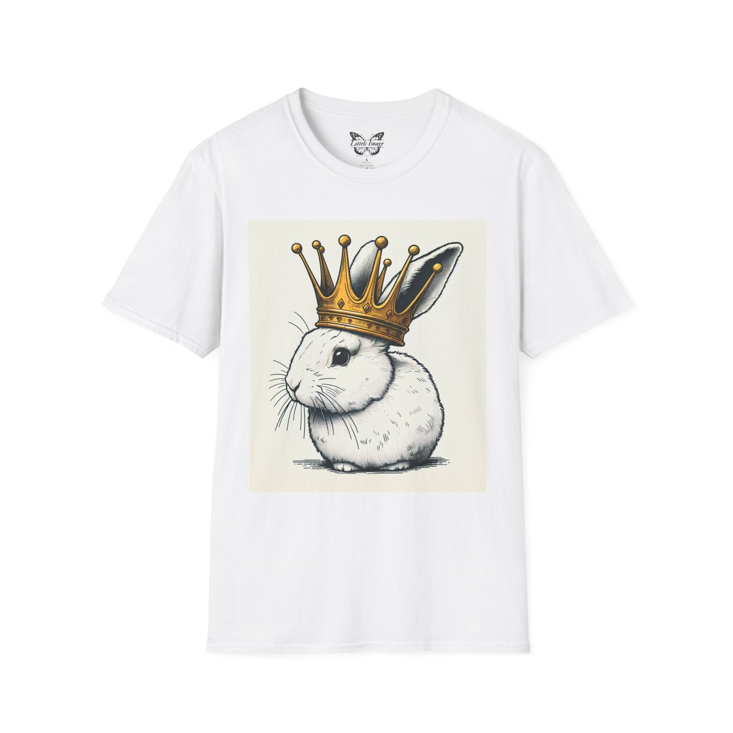 Royal Bunny T-Shirt, Cute Rabbit Tee, Funny Animal Shirt, Perfect for Spring, Easter Gift, Unisex Softstyle Top