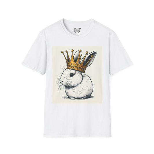 Royal Bunny T-Shirt, Cute Rabbit Tee, Funny Animal Shirt, Perfect for Spring, Easter Gift, Unisex Softstyle Top