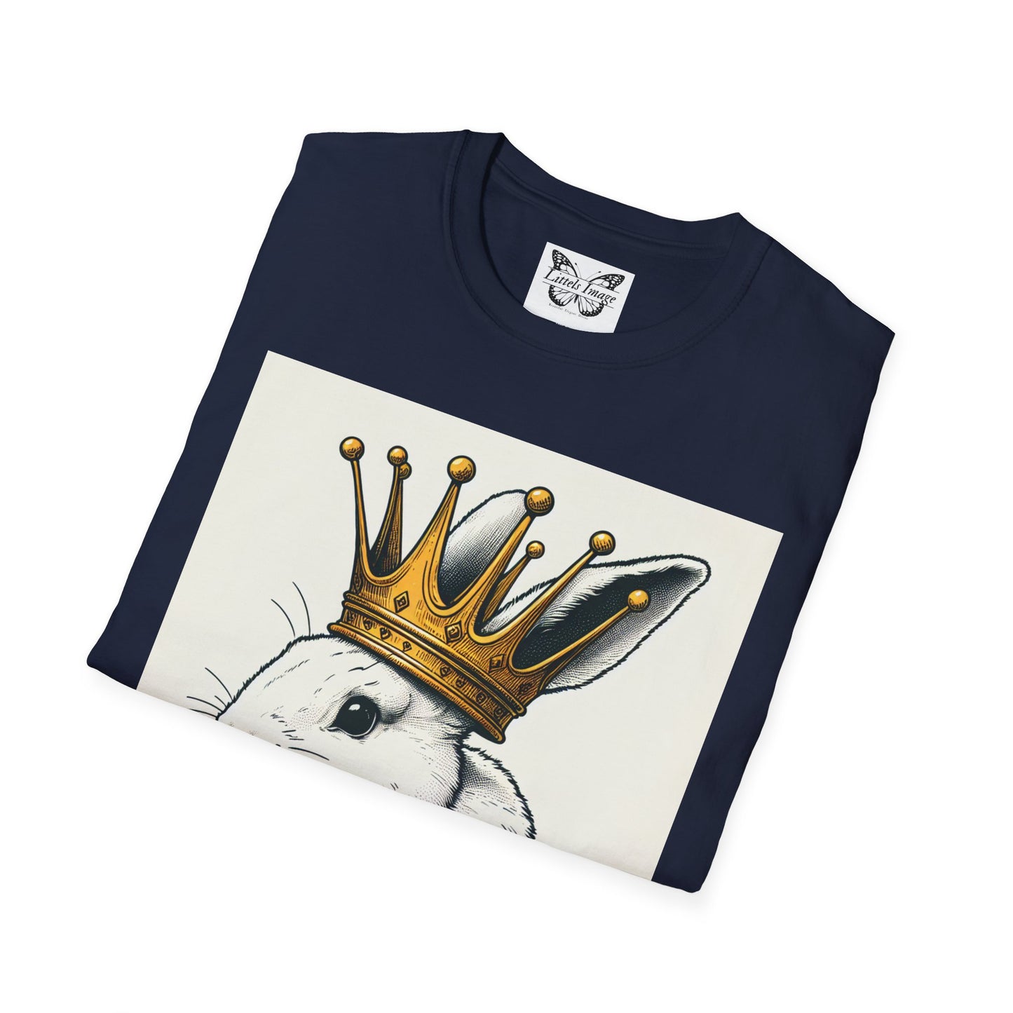 Royal Bunny T-Shirt, Cute Rabbit Tee, Funny Animal Shirt, Perfect for Spring, Easter Gift, Unisex Softstyle Top