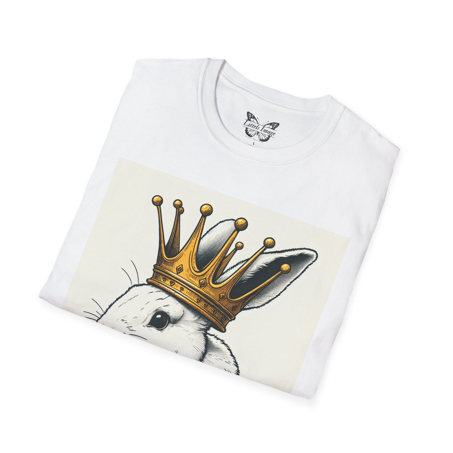 Royal Bunny T-Shirt, Cute Rabbit Tee, Funny Animal Shirt, Perfect for Spring, Easter Gift, Unisex Softstyle Top