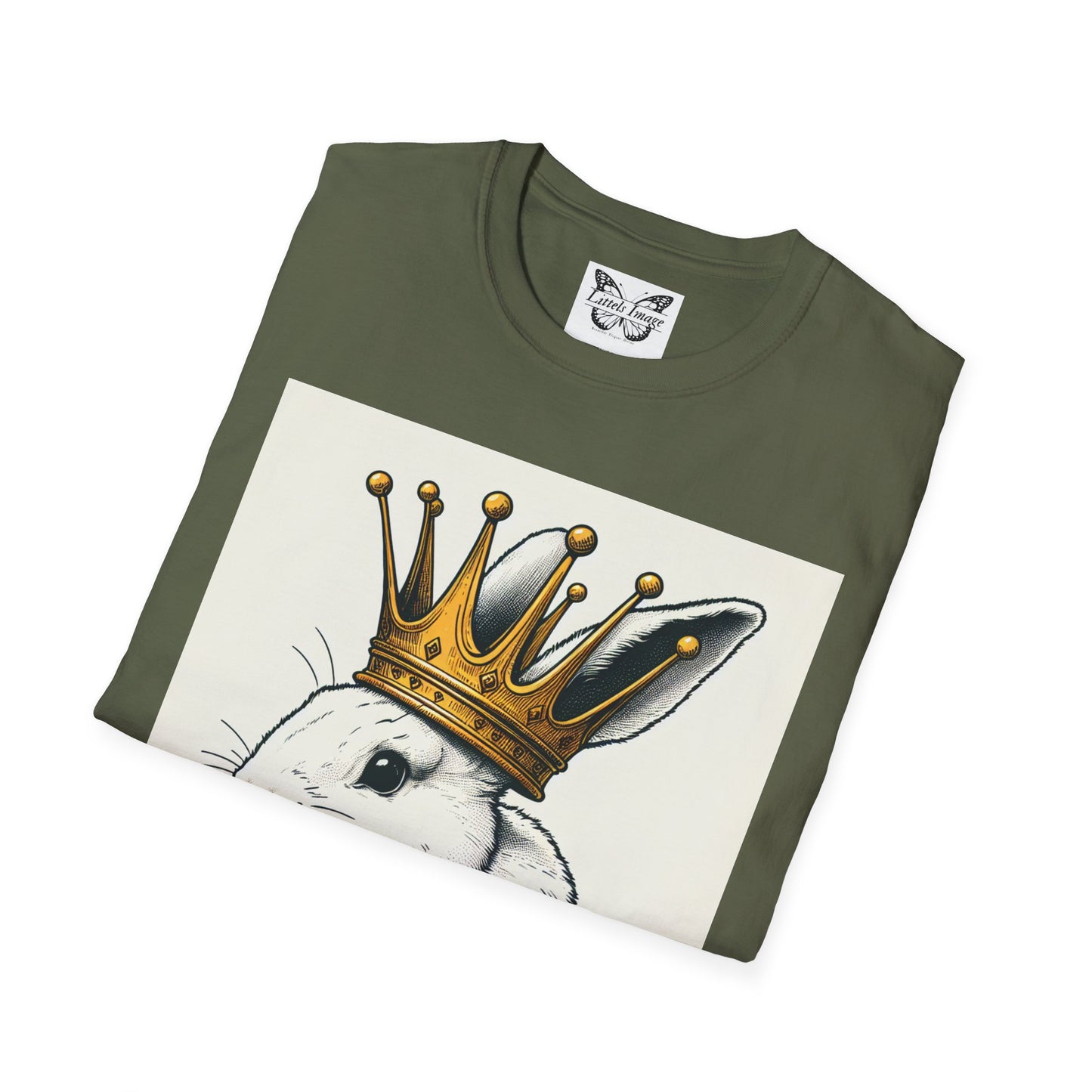 Royal Bunny T-Shirt, Cute Rabbit Tee, Funny Animal Shirt, Perfect for Spring, Easter Gift, Unisex Softstyle Top
