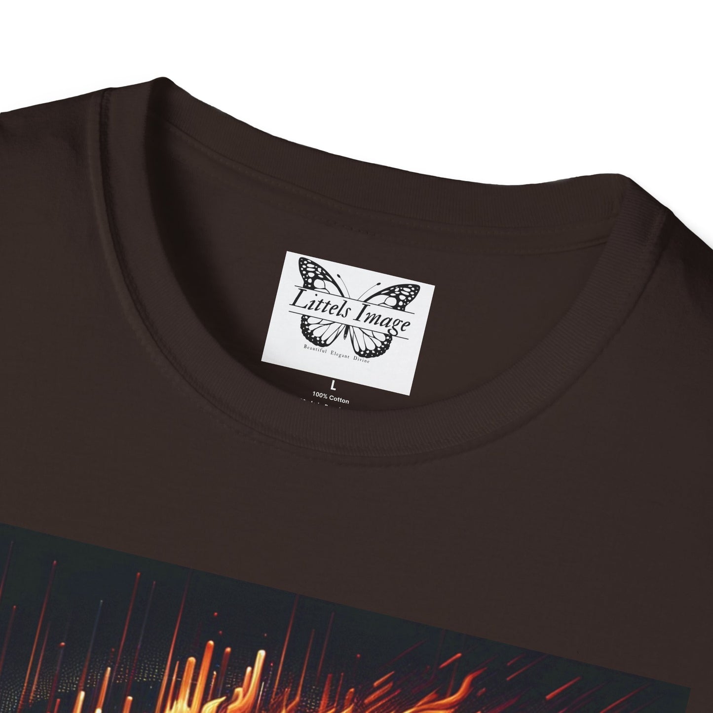 Fiery Lion Graphic Tee, Unisex Softstyle T-Shirt, Wildlife Shirt, Animal Lover Gift, Casual Wear, Graphic T-Shirt