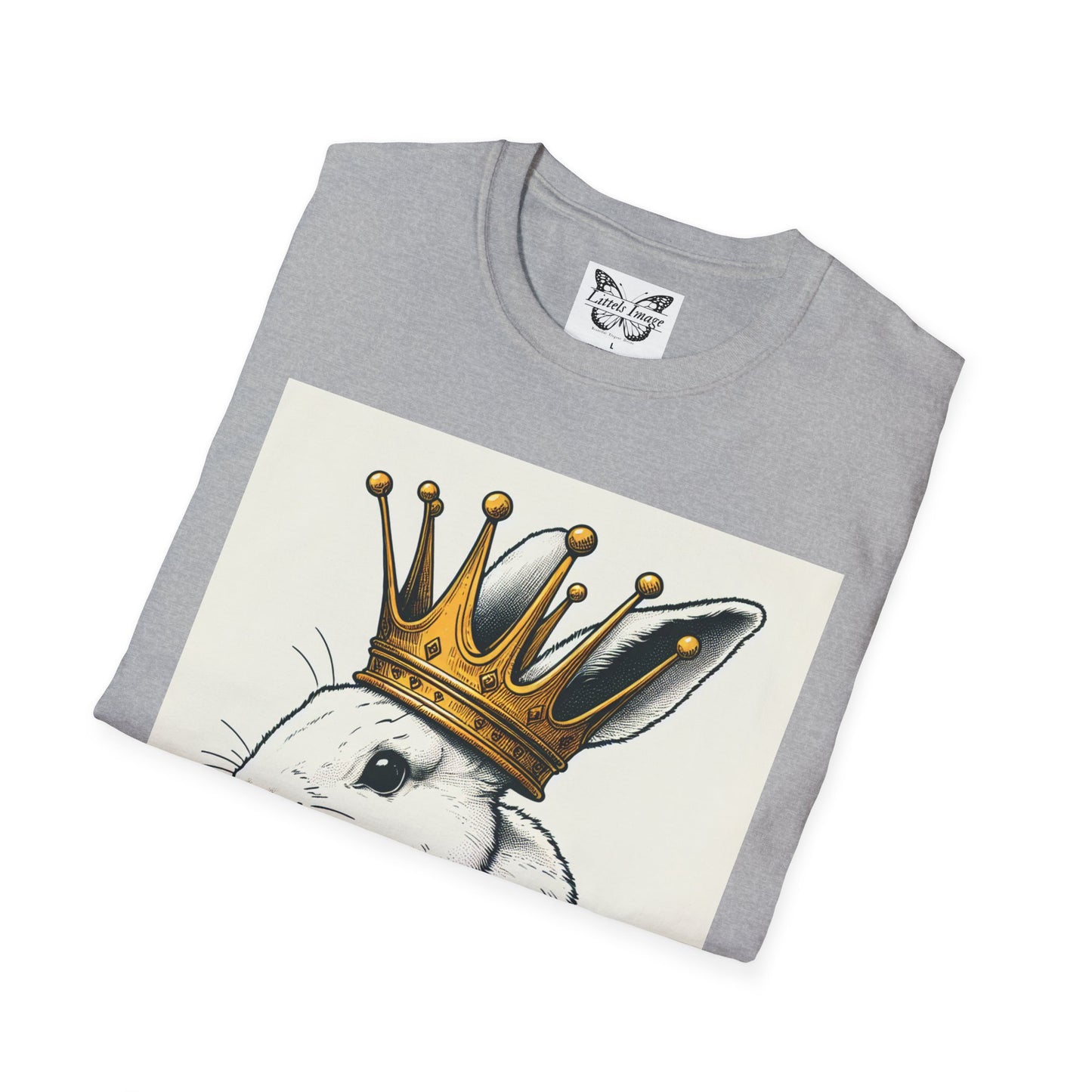 Royal Bunny T-Shirt, Cute Rabbit Tee, Funny Animal Shirt, Perfect for Spring, Easter Gift, Unisex Softstyle Top