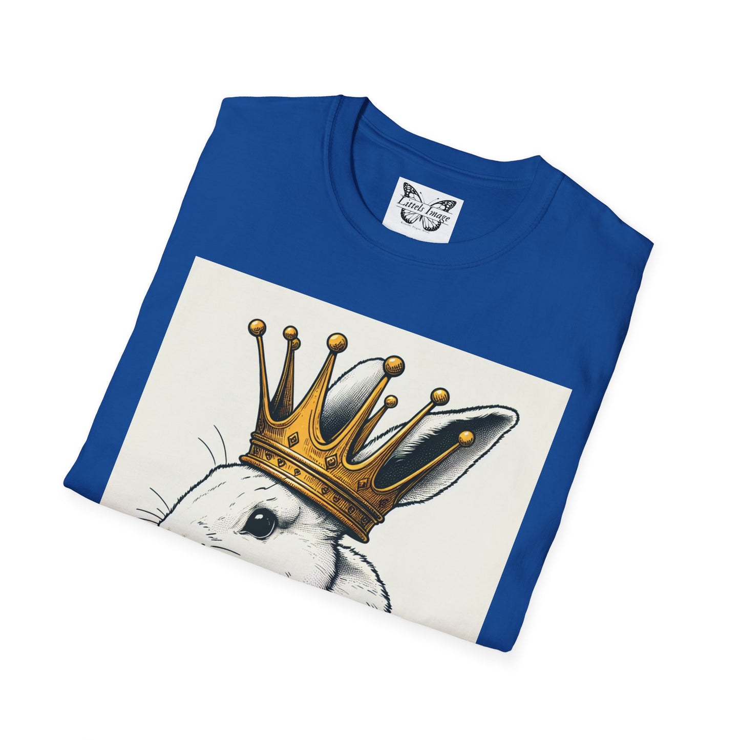 Royal Bunny T-Shirt, Cute Rabbit Tee, Funny Animal Shirt, Perfect for Spring, Easter Gift, Unisex Softstyle Top