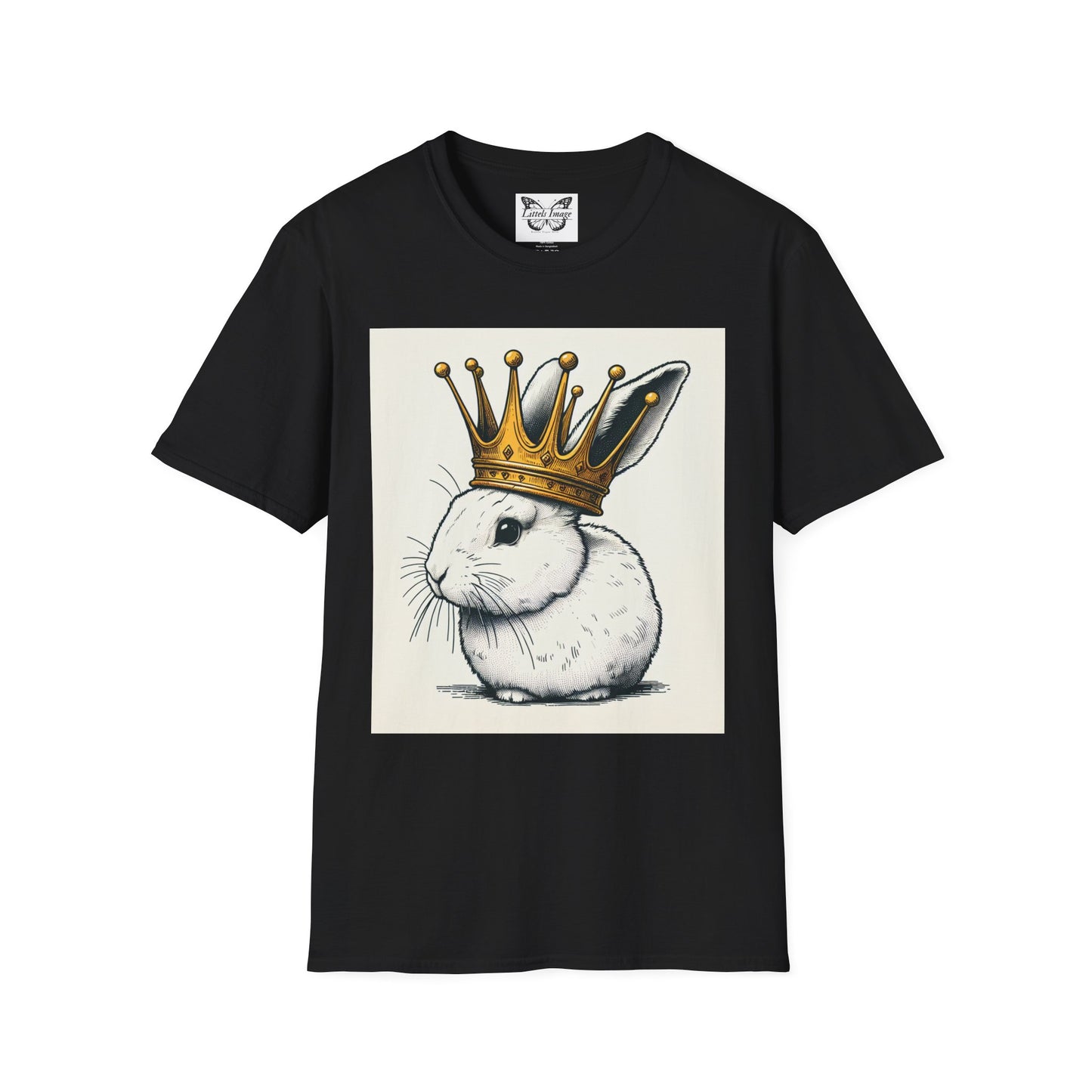 Royal Bunny T-Shirt, Cute Rabbit Tee, Funny Animal Shirt, Perfect for Spring, Easter Gift, Unisex Softstyle Top