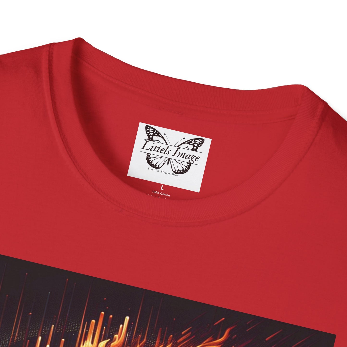 Fiery Lion Graphic Tee, Unisex Softstyle T-Shirt, Wildlife Shirt, Animal Lover Gift, Casual Wear, Graphic T-Shirt