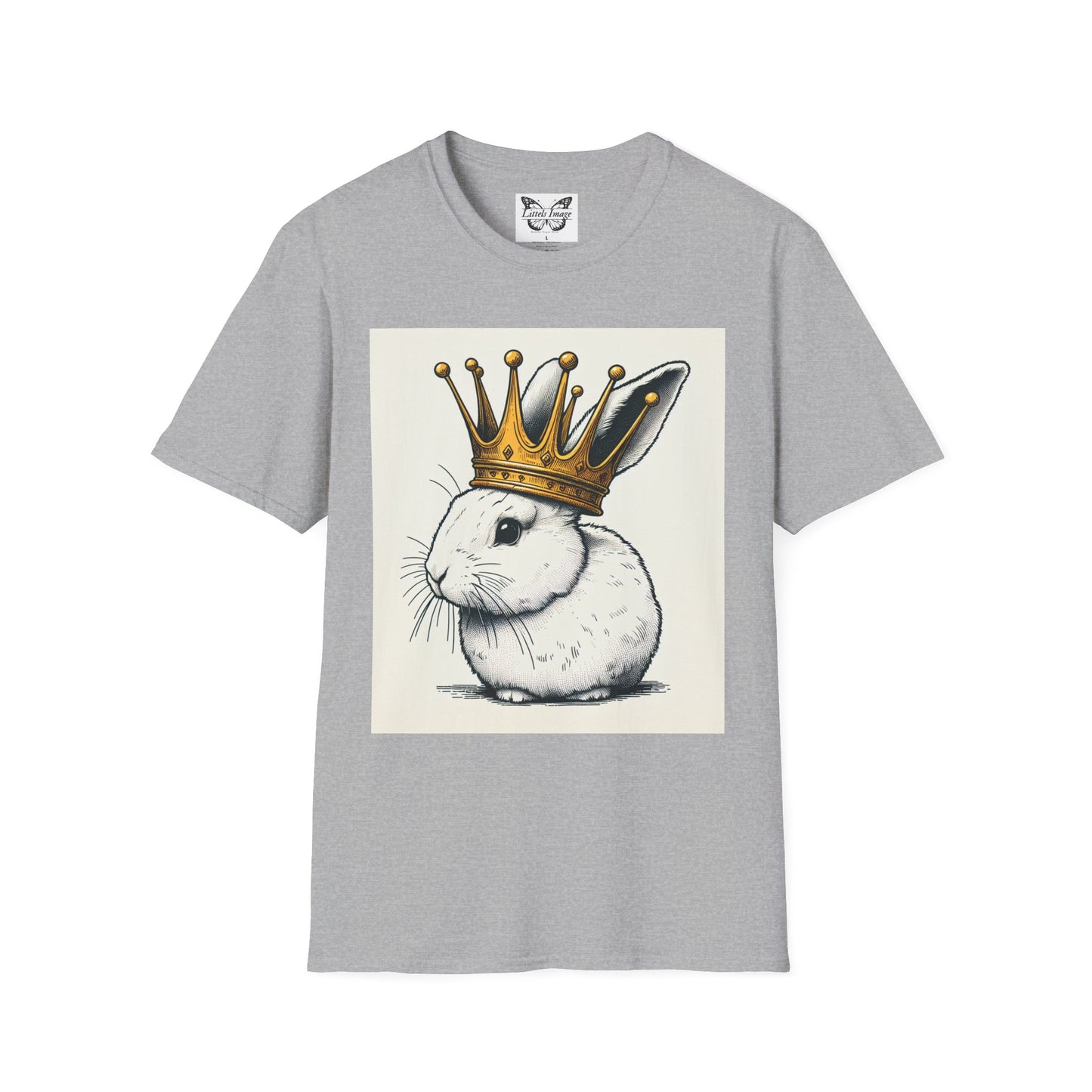 Royal Bunny T-Shirt, Cute Rabbit Tee, Funny Animal Shirt, Perfect for Spring, Easter Gift, Unisex Softstyle Top