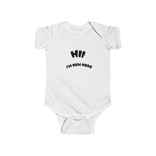Cute Baby Bodysuit - "Hi! I'm New Here" - Gift for New Parents, Baby Shower, Infant Outfit, First Day Home