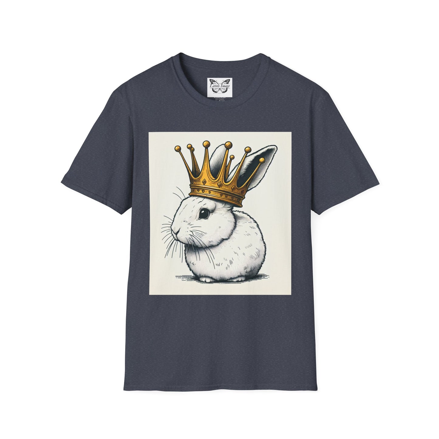 Royal Bunny T-Shirt, Cute Rabbit Tee, Funny Animal Shirt, Perfect for Spring, Easter Gift, Unisex Softstyle Top