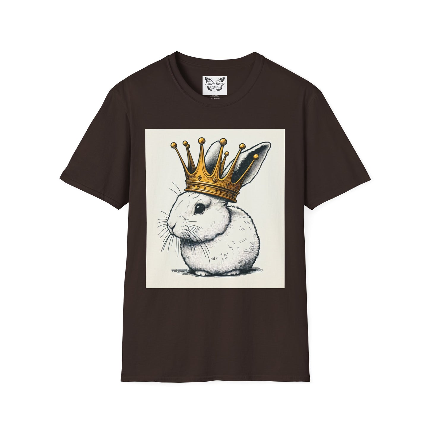Royal Bunny T-Shirt, Cute Rabbit Tee, Funny Animal Shirt, Perfect for Spring, Easter Gift, Unisex Softstyle Top