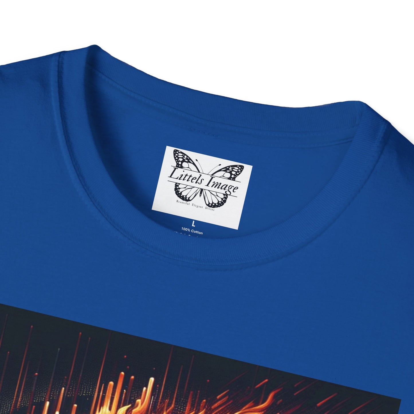 Fiery Lion Graphic Tee, Unisex Softstyle T-Shirt, Wildlife Shirt, Animal Lover Gift, Casual Wear, Graphic T-Shirt