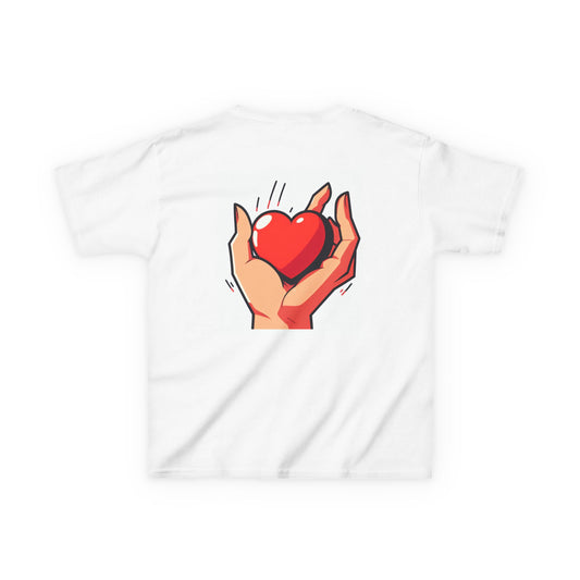 Heartfelt Kids Tee, Gift for Boys and Girls, Cute Cotton Shirt, Valentine's Day Gift, Playful Everyday Wear