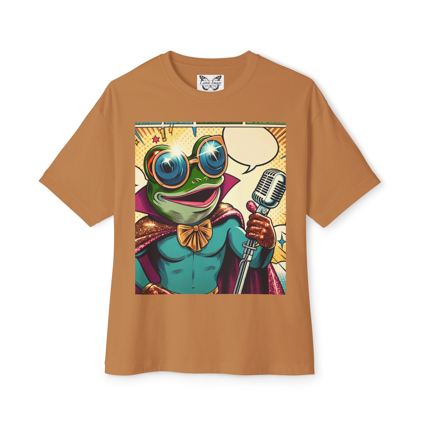 Superhero Frog Unisex Oversized Boxy Tee, Funny Graphic T-Shirt, Quirky Apparel, Gift for Frog Lovers, Statement Piece