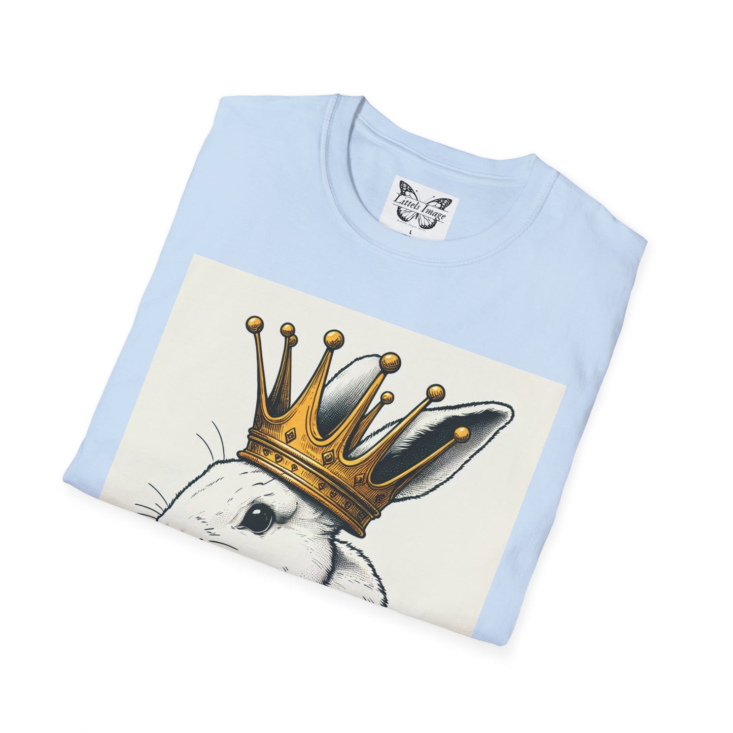 Royal Bunny T-Shirt, Cute Rabbit Tee, Funny Animal Shirt, Perfect for Spring, Easter Gift, Unisex Softstyle Top