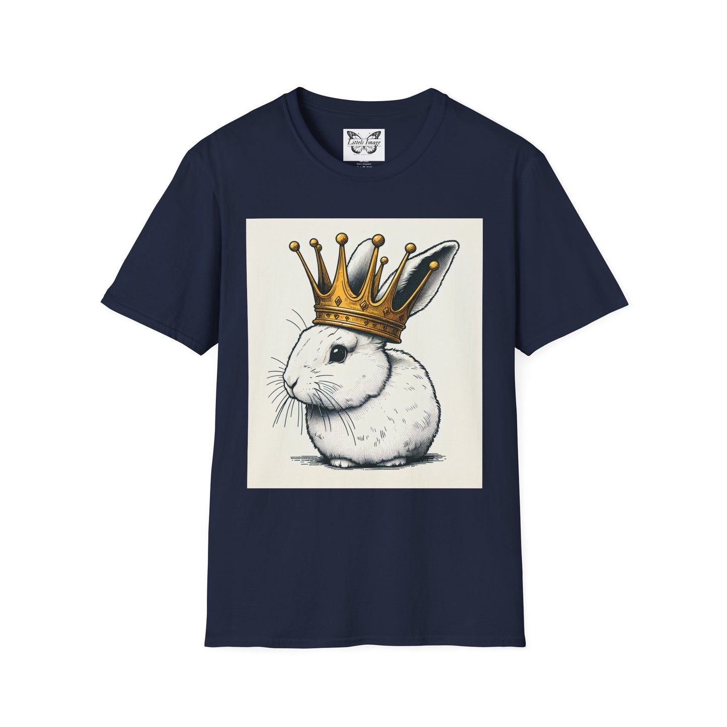 Royal Bunny T-Shirt, Cute Rabbit Tee, Funny Animal Shirt, Perfect for Spring, Easter Gift, Unisex Softstyle Top