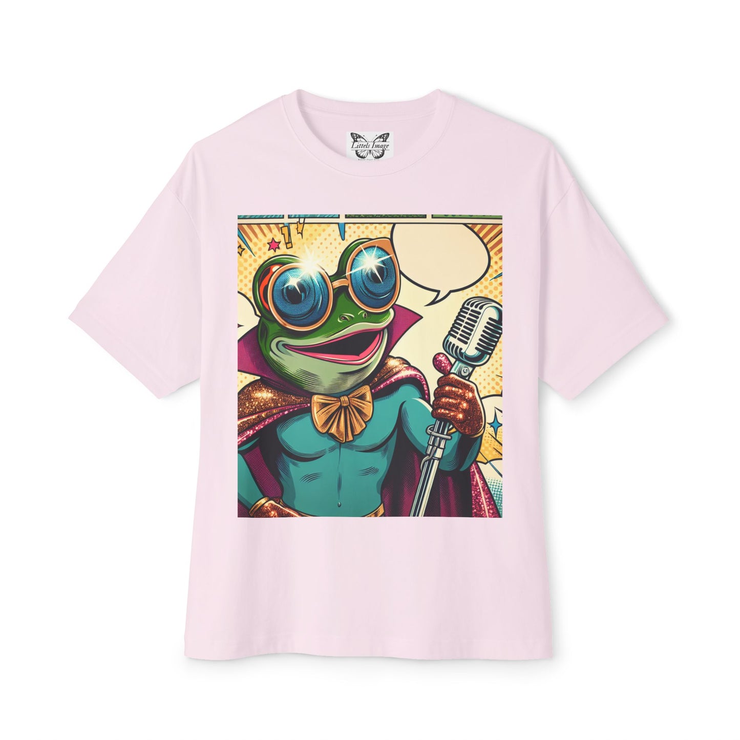 Superhero Frog Unisex Oversized Boxy Tee, Funny Graphic T-Shirt, Quirky Apparel, Gift for Frog Lovers, Statement Piece